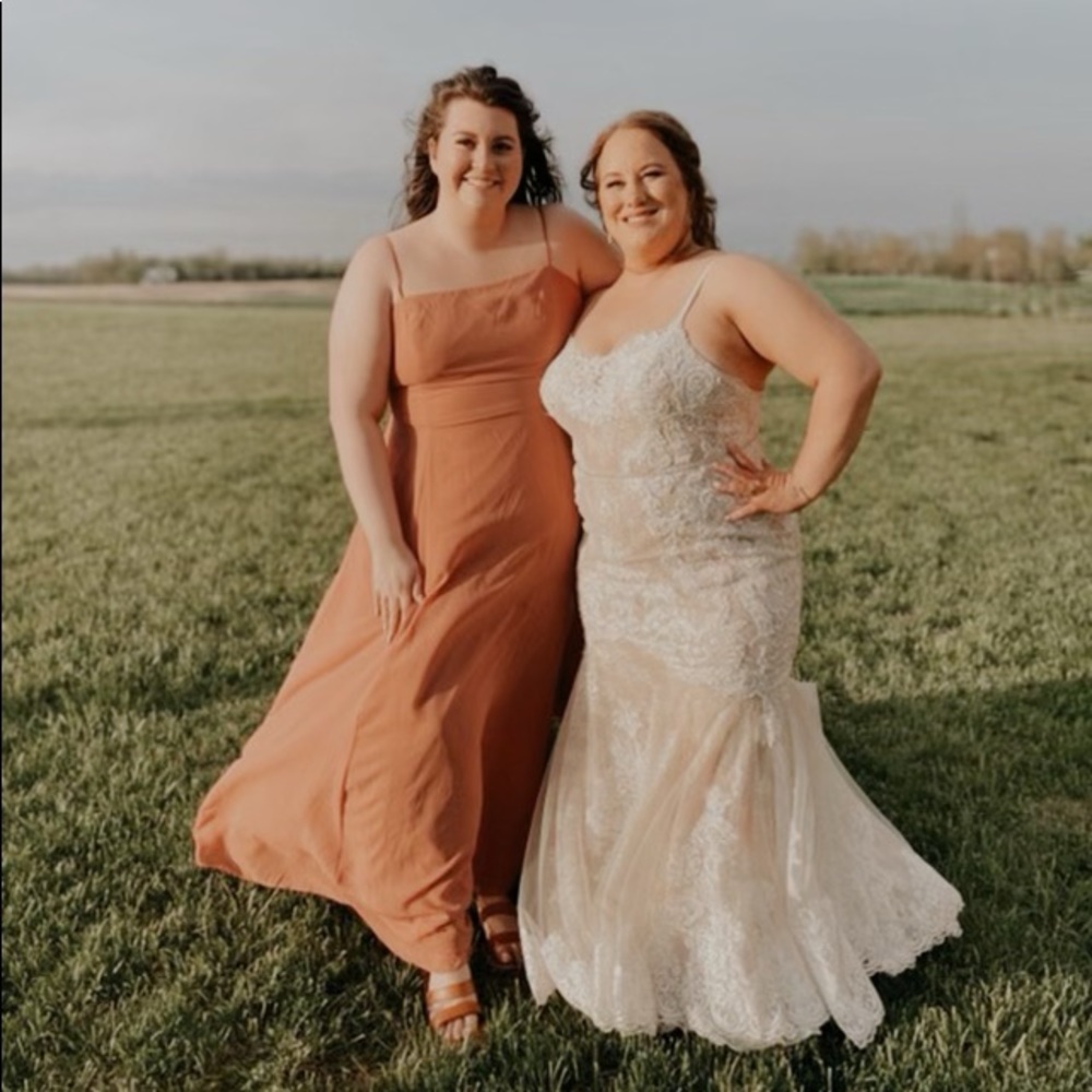 semi-formal full length dress from David’s Bridal!